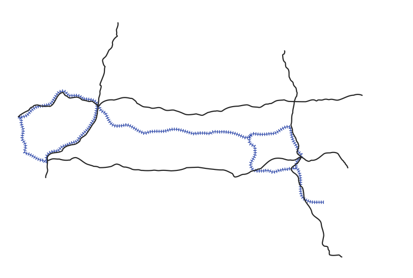 Inbound Lanes: rail lines and highways