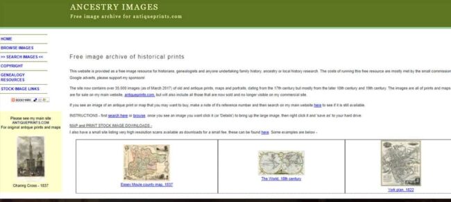 Ancestory Images home page