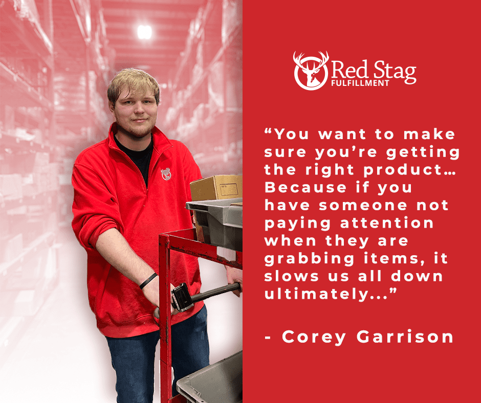 Corey Garrison discusses a day in the life of a warehouse associate