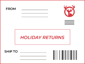 custom RSF label for holiday returns