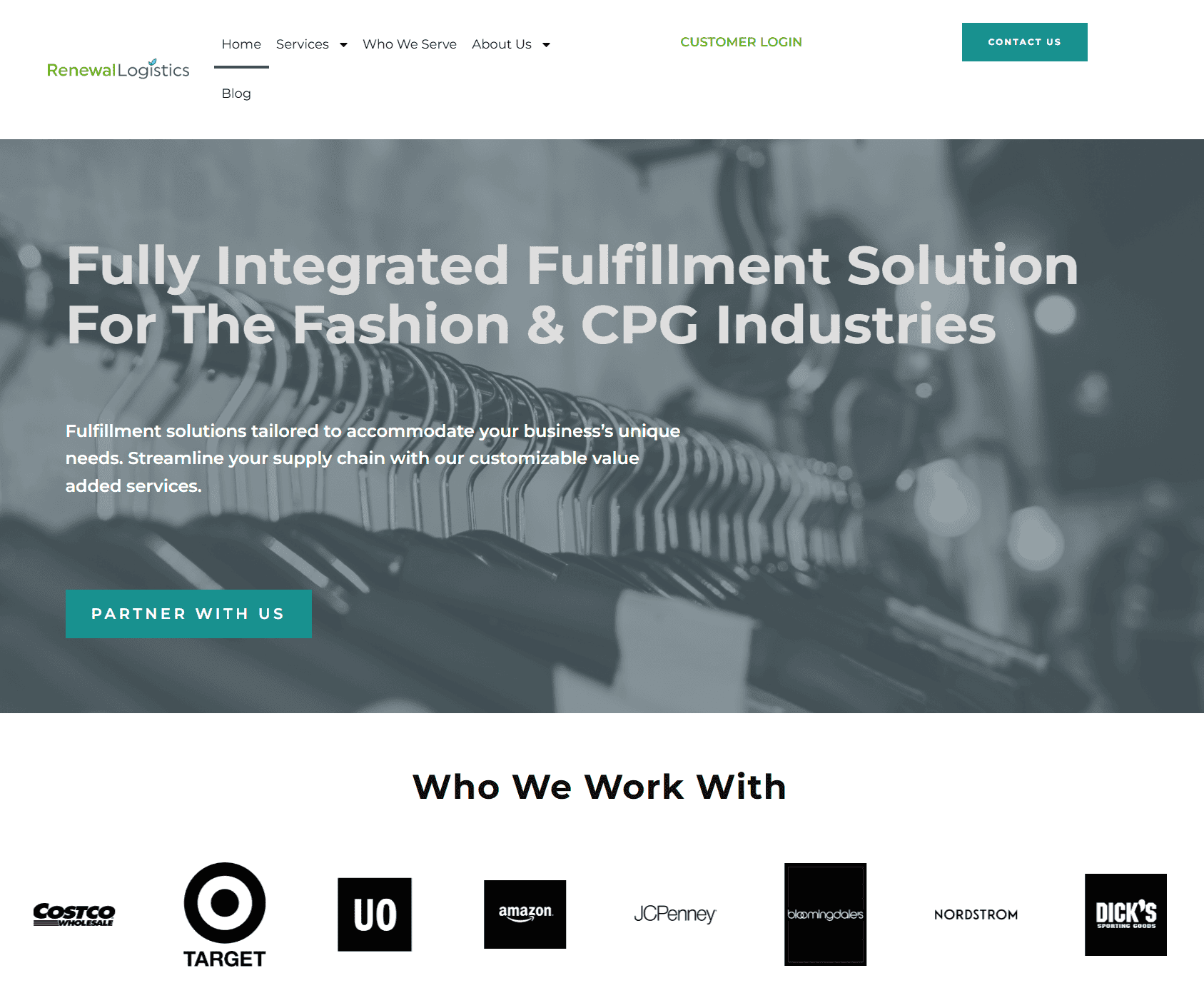 Renewal Logistics homepage