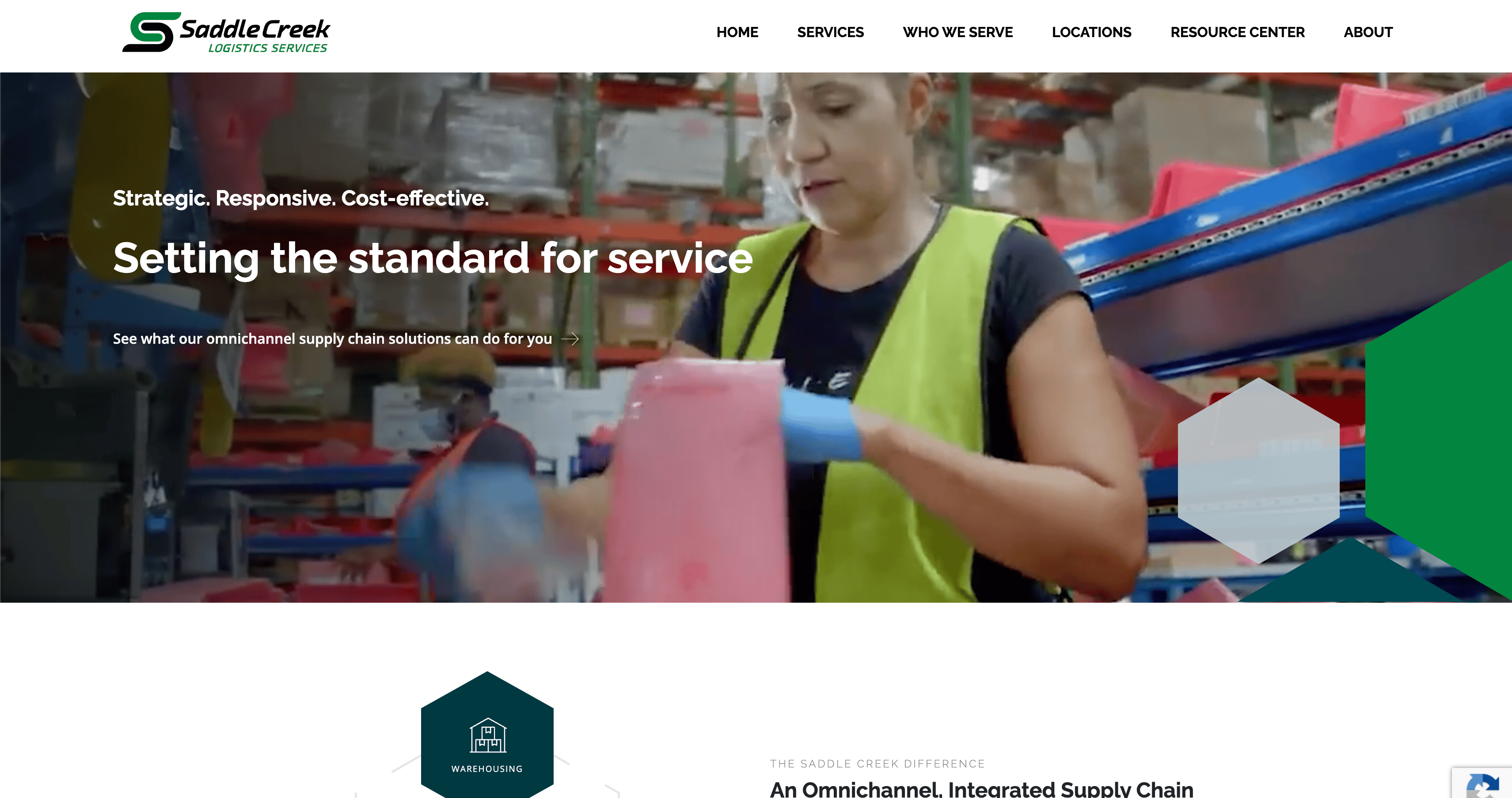 Saddle Creek Logistics homepage