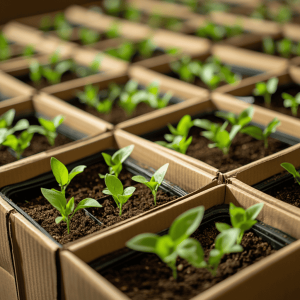 Plants in boxes