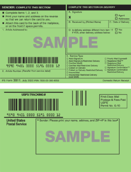 USPS certified mail return receipt