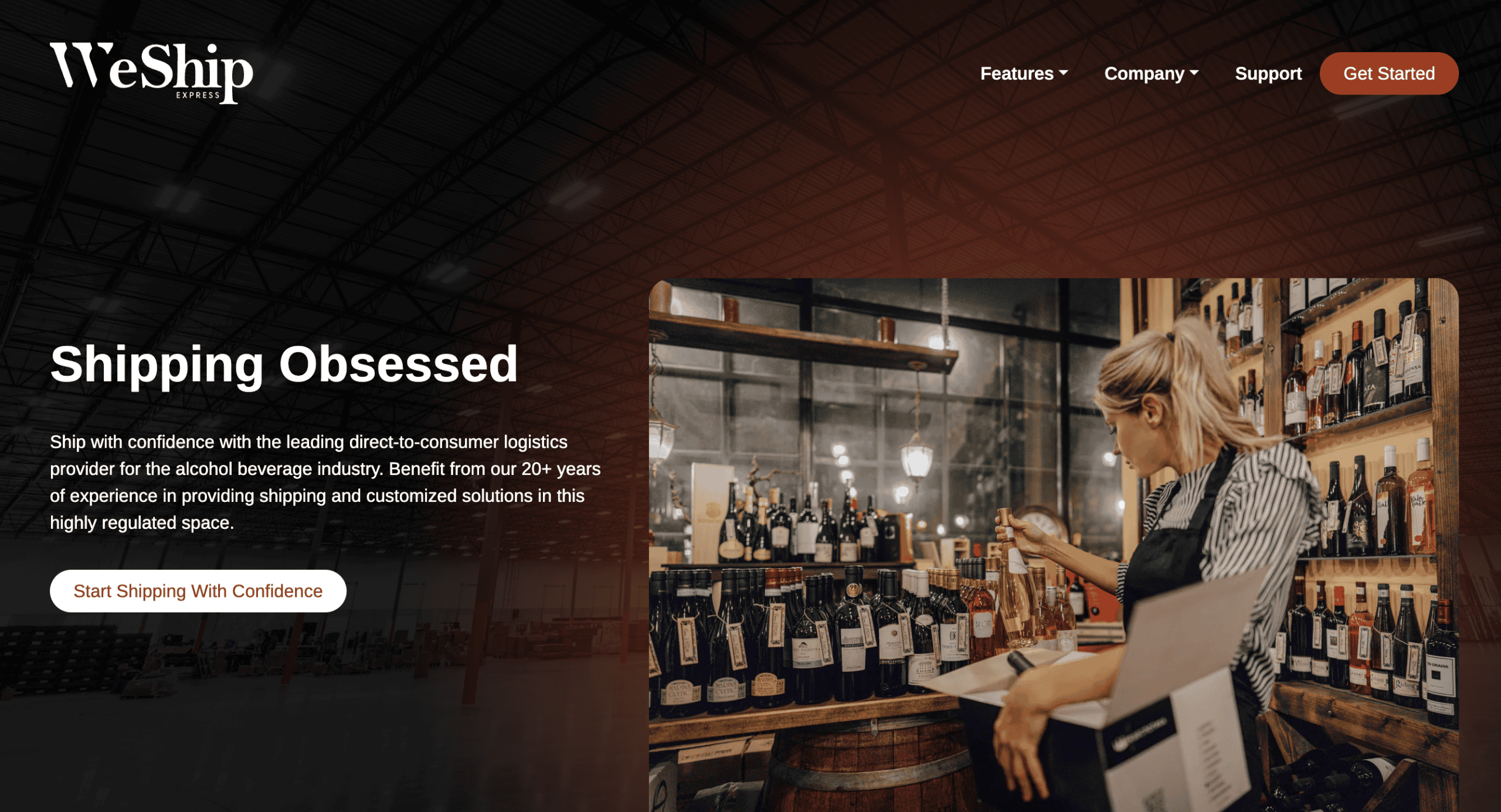 We Ship Express homepage