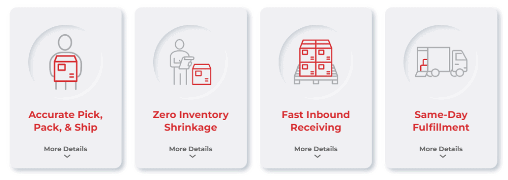 Click to learn more about Red Stag's commitments to 100% accurate orders, 100% on-time shipping, fast receiving, and zero inventory shrinkage.