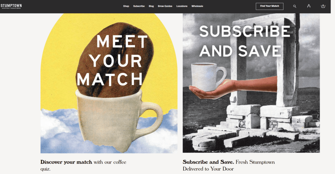 Meet your coffee match with Stumptown's Shopify store