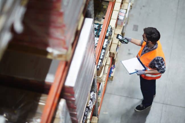 warehouse worker checking inventory